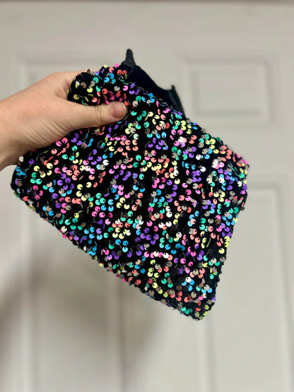 Black colorful velvet sequins bows - all styles