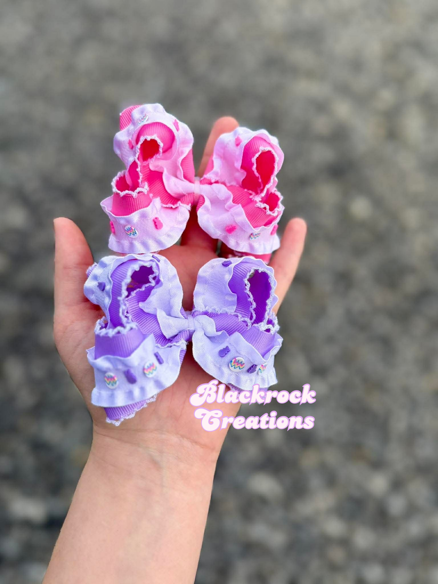 Bunny Easter ribbon piggies 3.5” clips