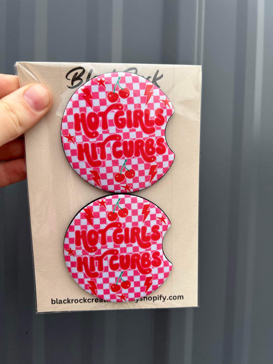 Hot girls hit curbs neoprene car coasters