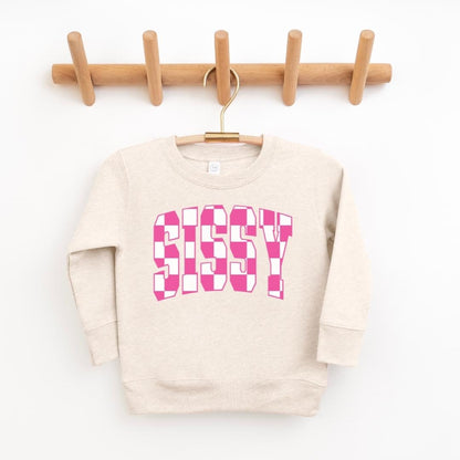 Checkered sissy toddler sweatshirt