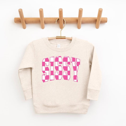 Checkered sissy toddler sweatshirt