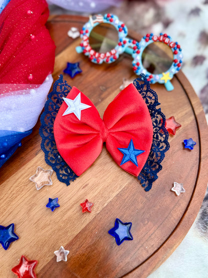 Plushy velvet RWB bows - all styles