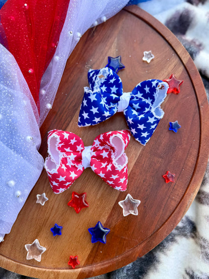 RWB mis matched piggies ribbon bow