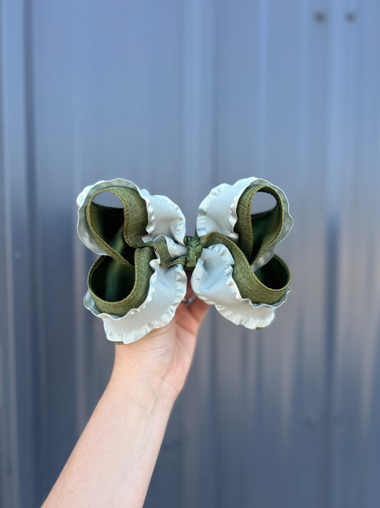 Green fall ribbon bow