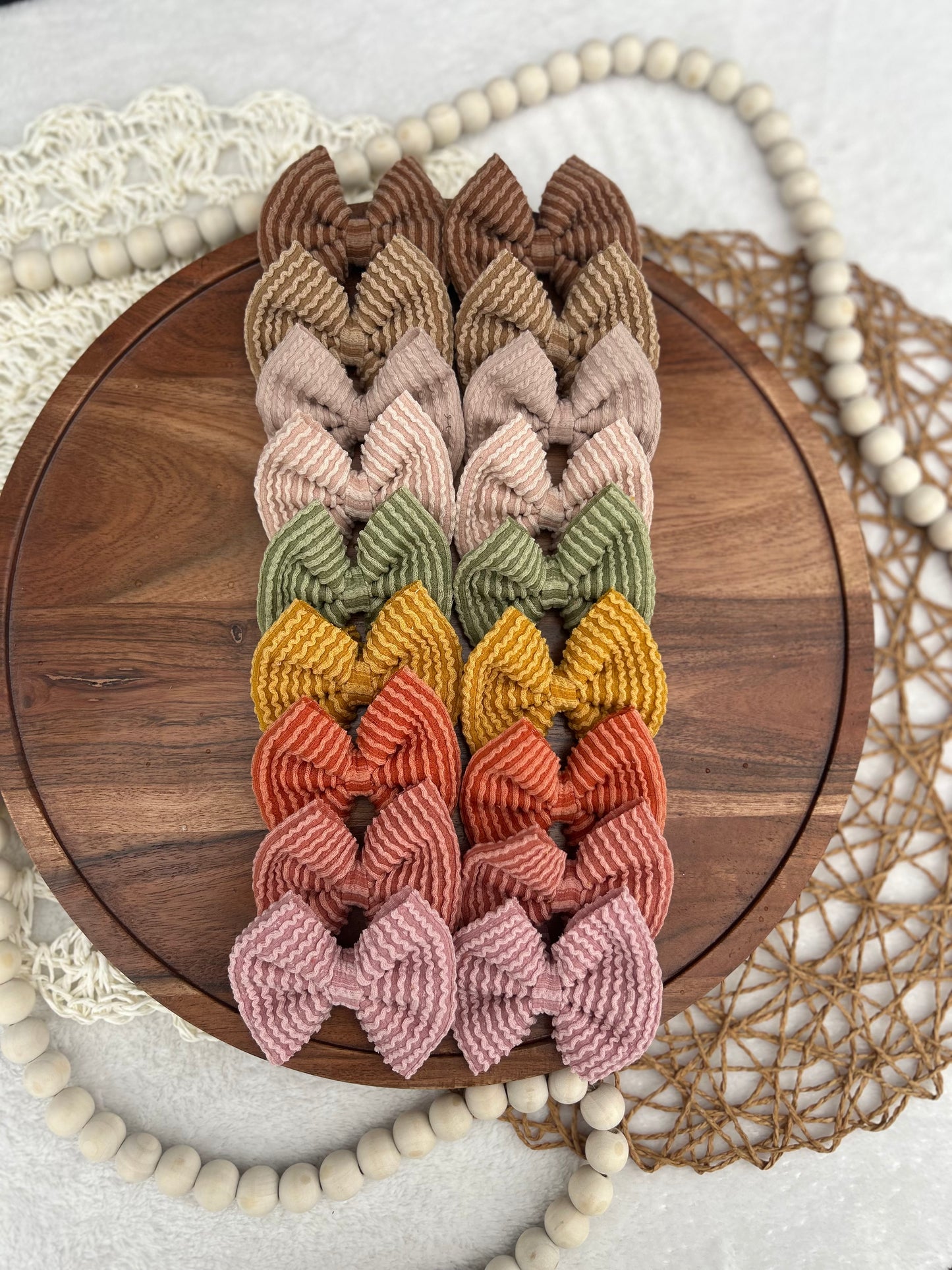 Fall waved solids bow box