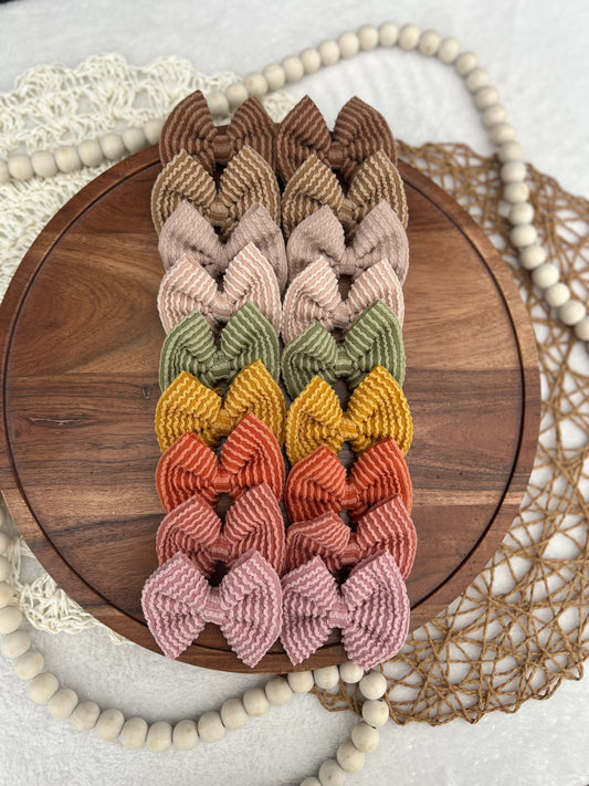 Fall waved solids bow box