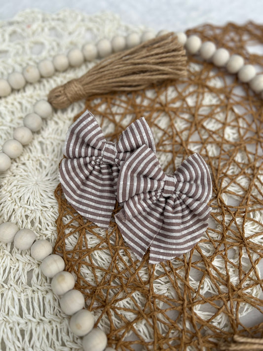 Neutral striped bow - many styles