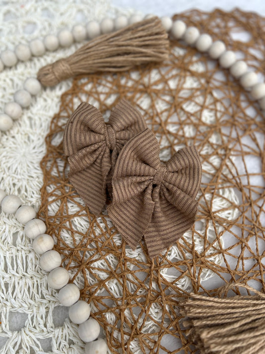 Cocoa brown sweater bow - many styles