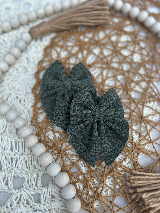 Hunter green sweater bow - many styles