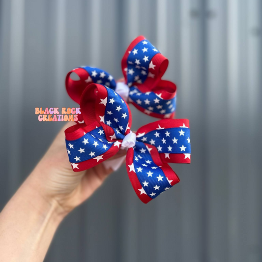 RWB ribbon bows - piggies and singles