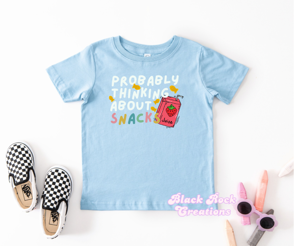 probably thinking about snacks tee - infant & toddler
