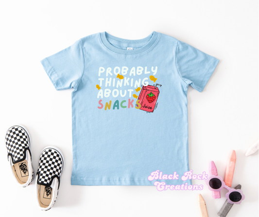 probably thinking about snacks tee - infant & toddler