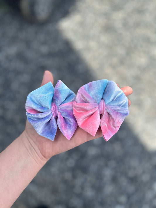 Cotton Candy tie dye bows