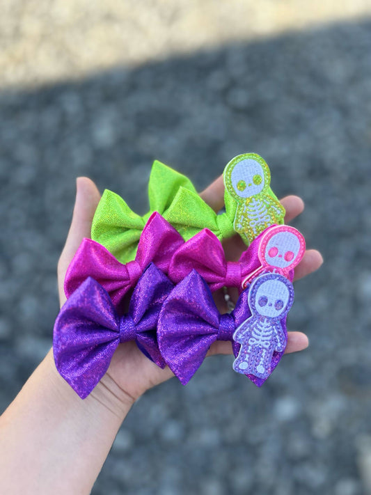 Skeleton neon holo bows - more styles