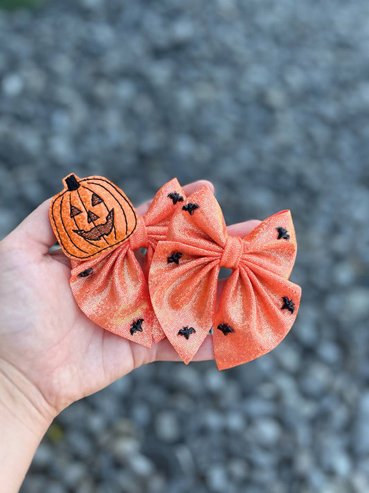 Pumpkin orange holo bows - more styles