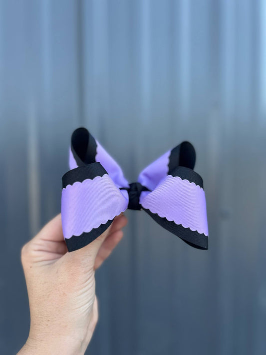 Black & purple basic ribbon bow 5"