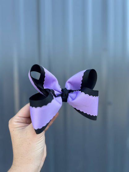 Black & purple basic ribbon bow 5"