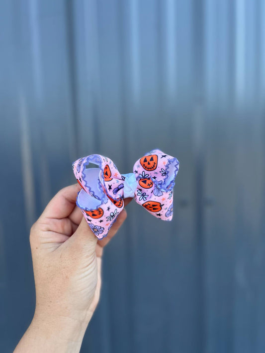 Pumpkin ribbon bow - 4" or 3.5"
