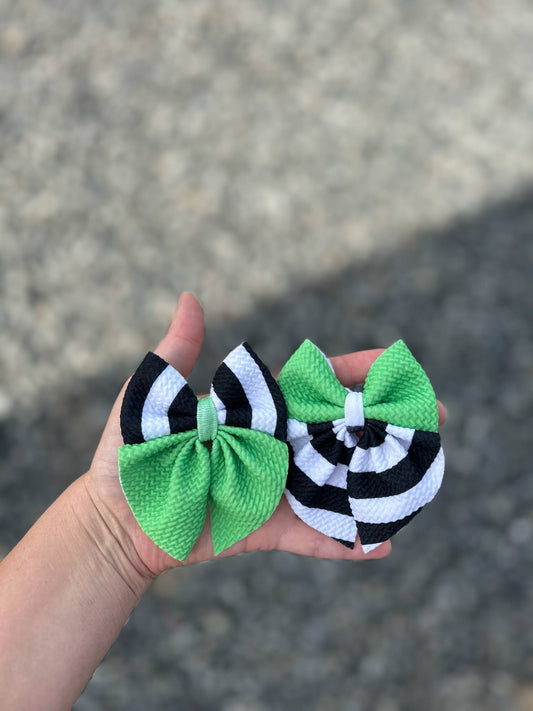 Lime green & striped bows - more styles