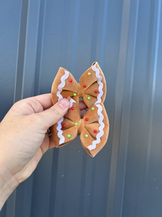 Gingerbread pearls bow - all styles