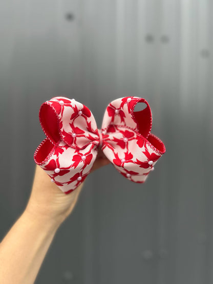 Red bows ribbon bows - 5"