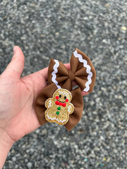 Gingerbread bow with feltie - all styles