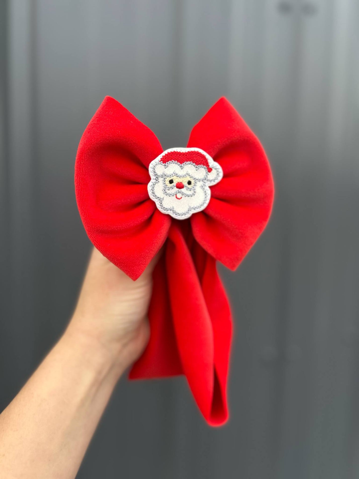 Santa plushy velvet bow - all styles