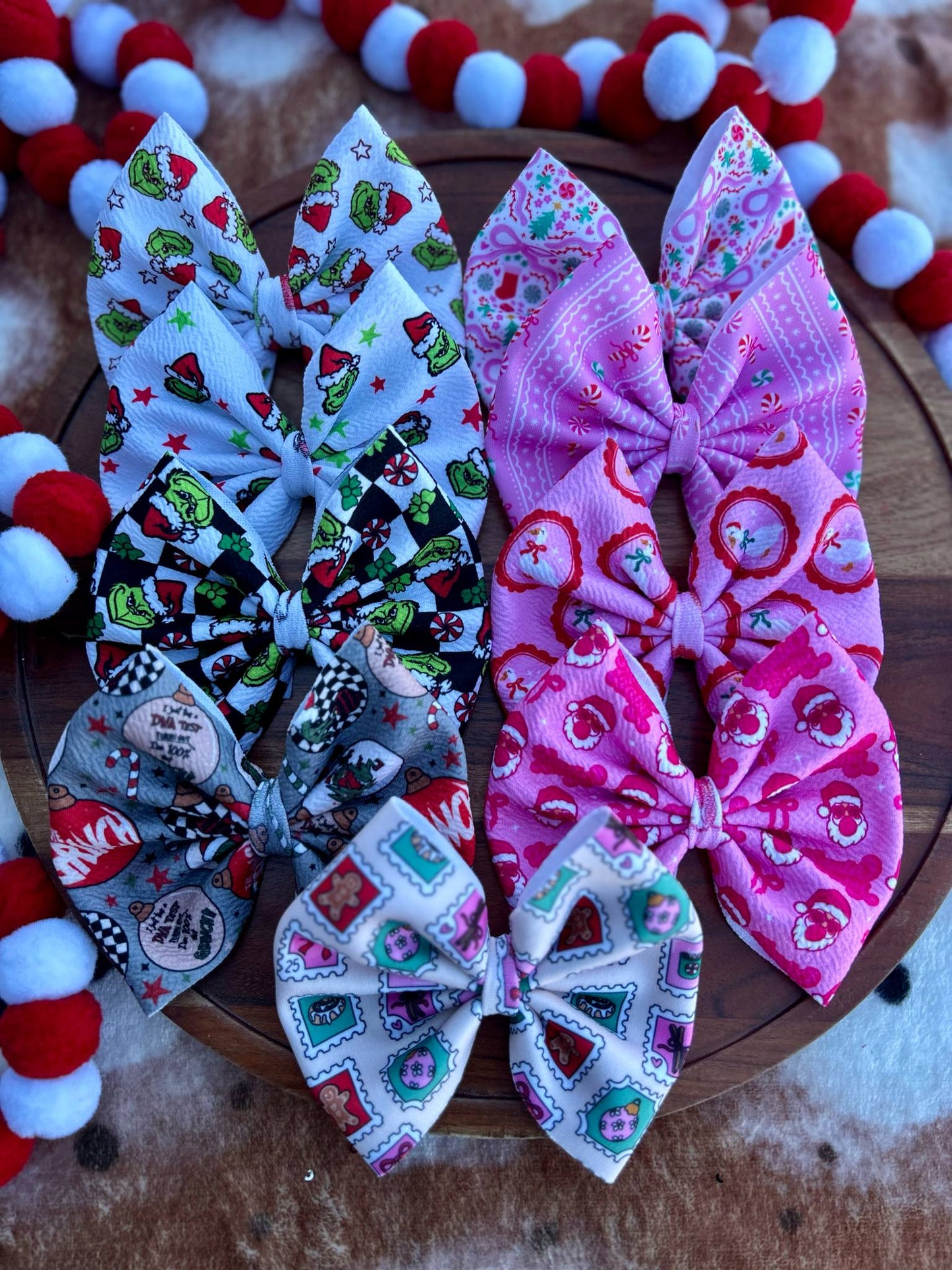 INDIVIDUAL Christmas patterns bows - all styles