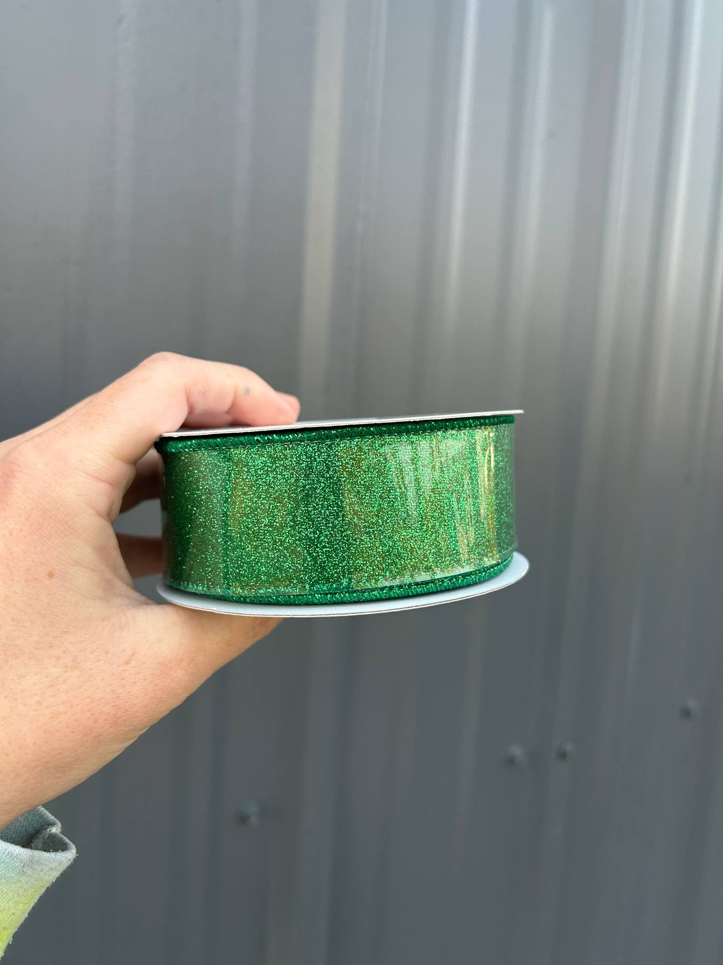 Green glitter ribbon bows - more sizes
