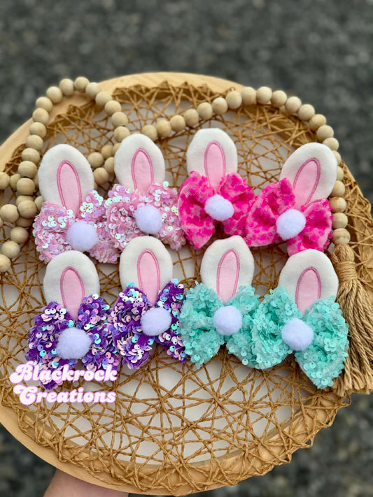 Sequins Easter bunny ear Bows