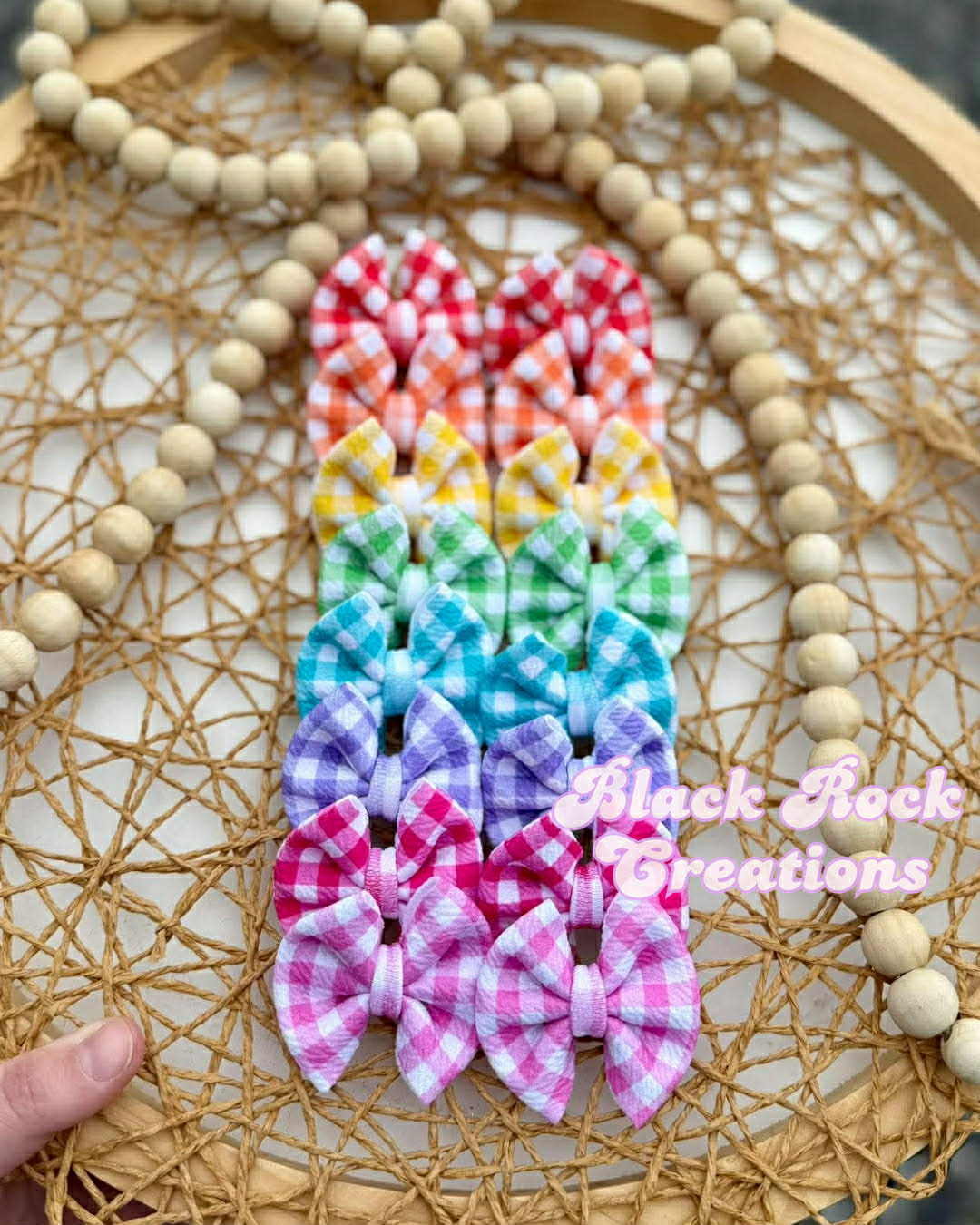 Gingham bows - all styles LEAVE HARDWARE IN NOTES PLZ (CLIP OR NYLON)