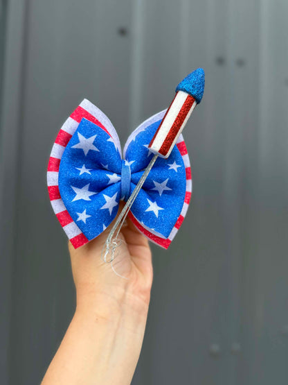 Stars and Stripes stacked bows