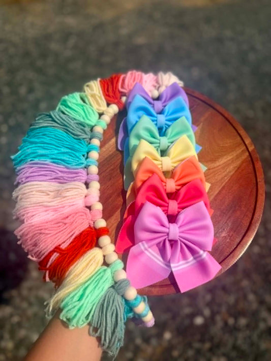4" colored pencil sailor bow or piggies