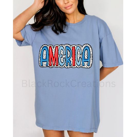 America comfort colors tshirt dalmation dots design