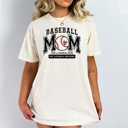 Baseball mom louder and prouder comfort colors tshirt
