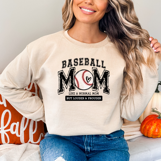 baseball mom louder and prouder sweatshirt