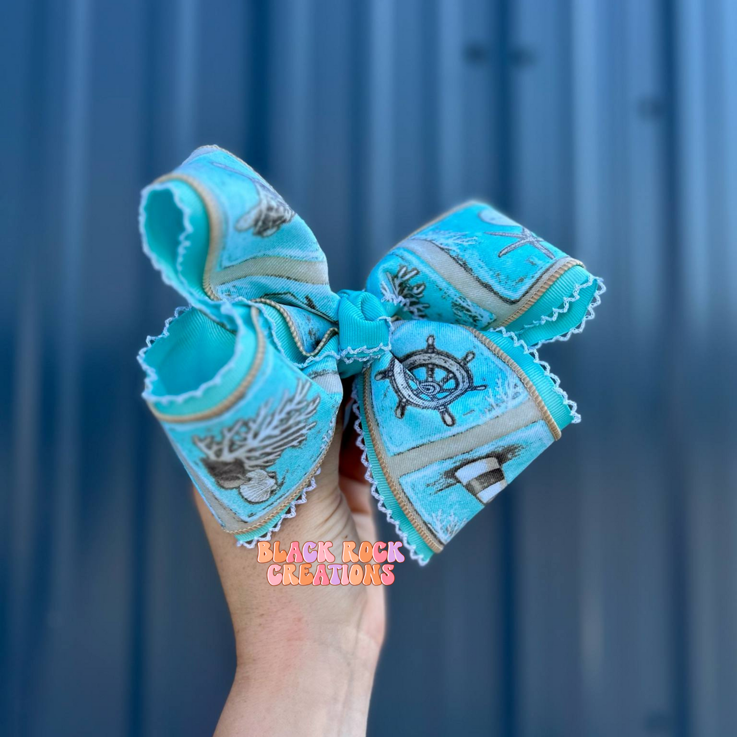 6" Beach Vacation Ribbon Bow