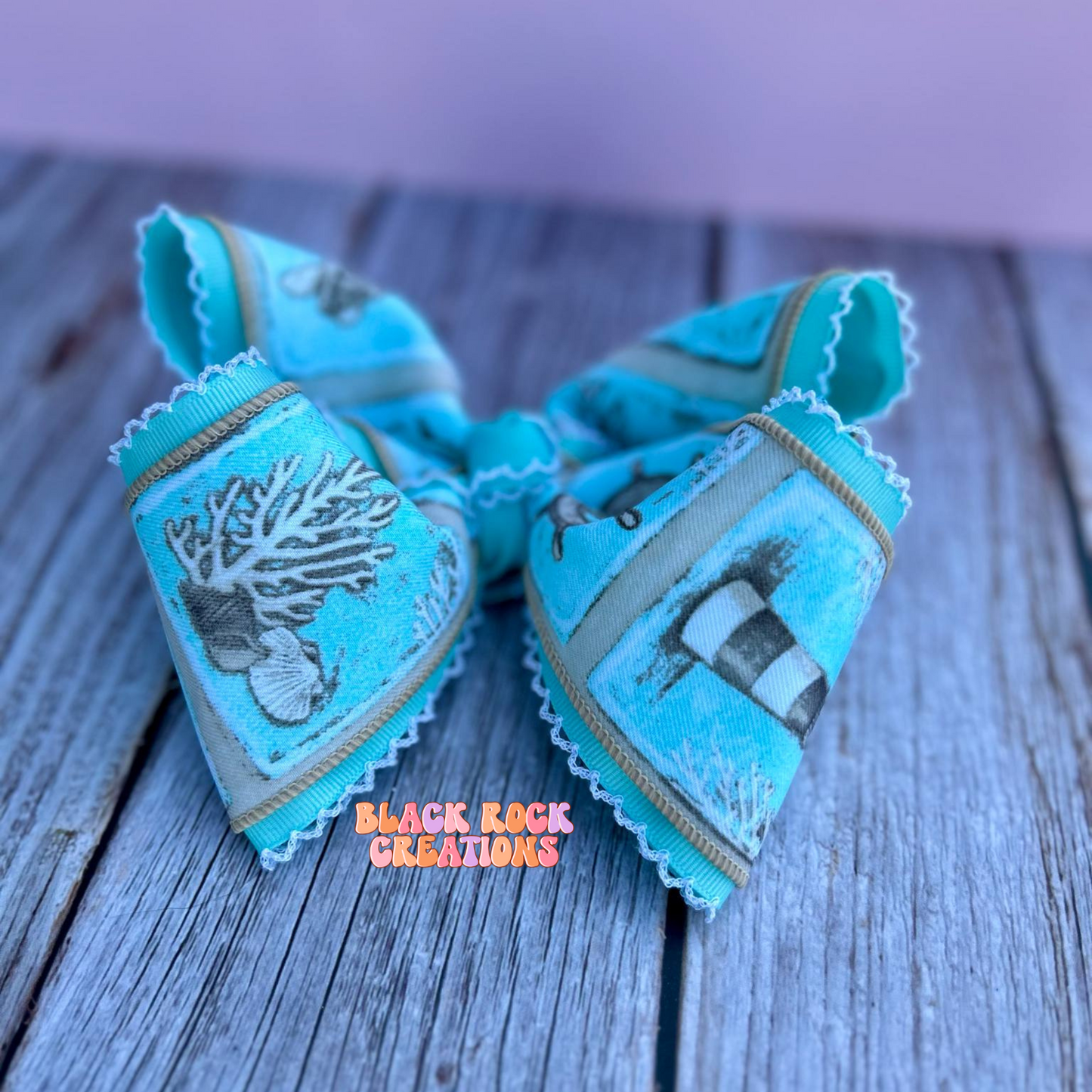 6" Beach Vacation Ribbon Bow