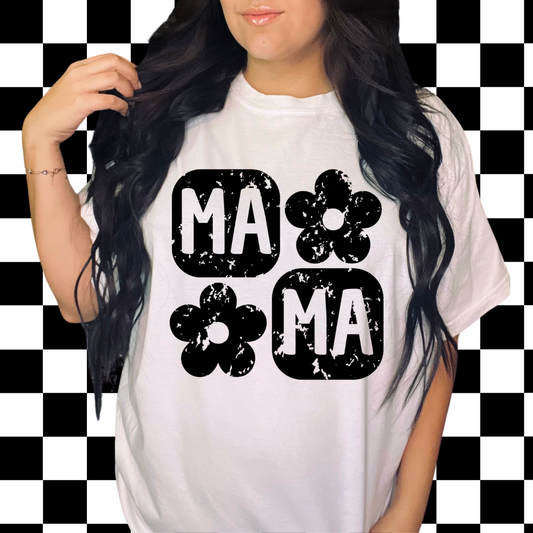 floral mama comfort colors tshirt