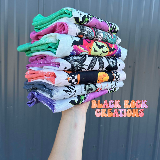 MYSTERY bleached halloween/ horror t-shirts