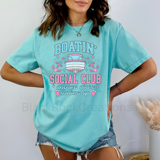 Boatin social club comfort colors tshirt