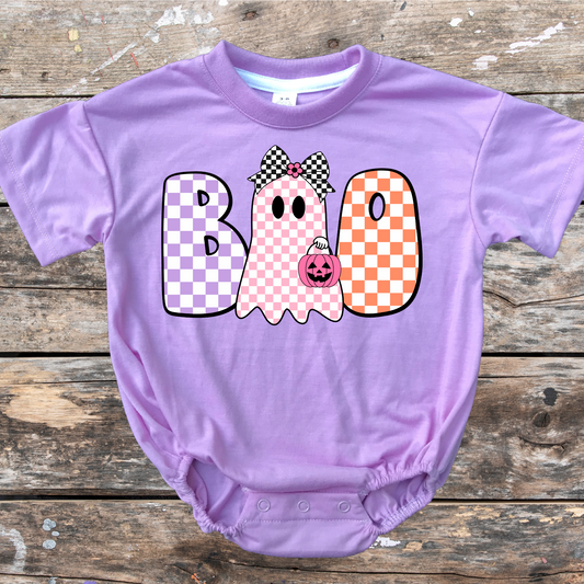 Boo girl short sleeve bubble romper