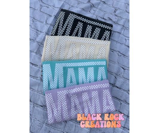 Checkered mama boxy tshirt