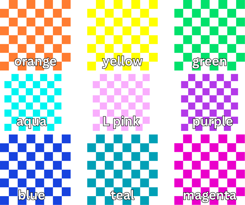 Checkerd puff bows with rhinestone center