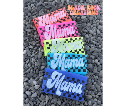 NEON checkered mama comfort colors t-shirts
