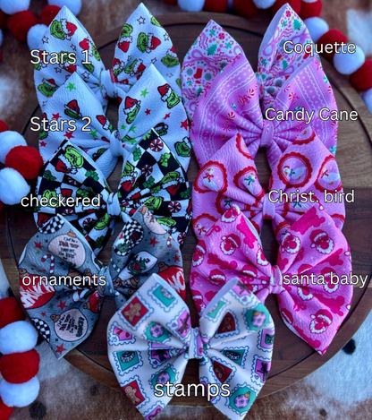 INDIVIDUAL Christmas patterns bows - all styles