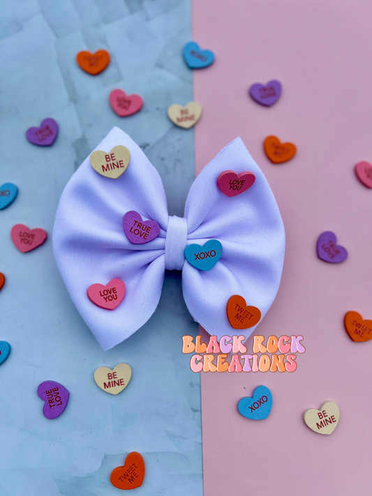 white scuba convo hearts bow - valentines day