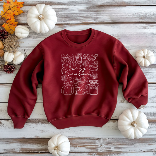Cozy season doodles sweatshirt