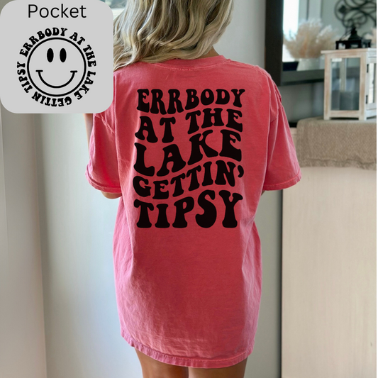errbody at the lake getting tipsy comfort colors tshirt