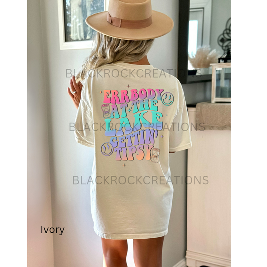 errbody at the lake getting tipsy comfort colors t-shirt